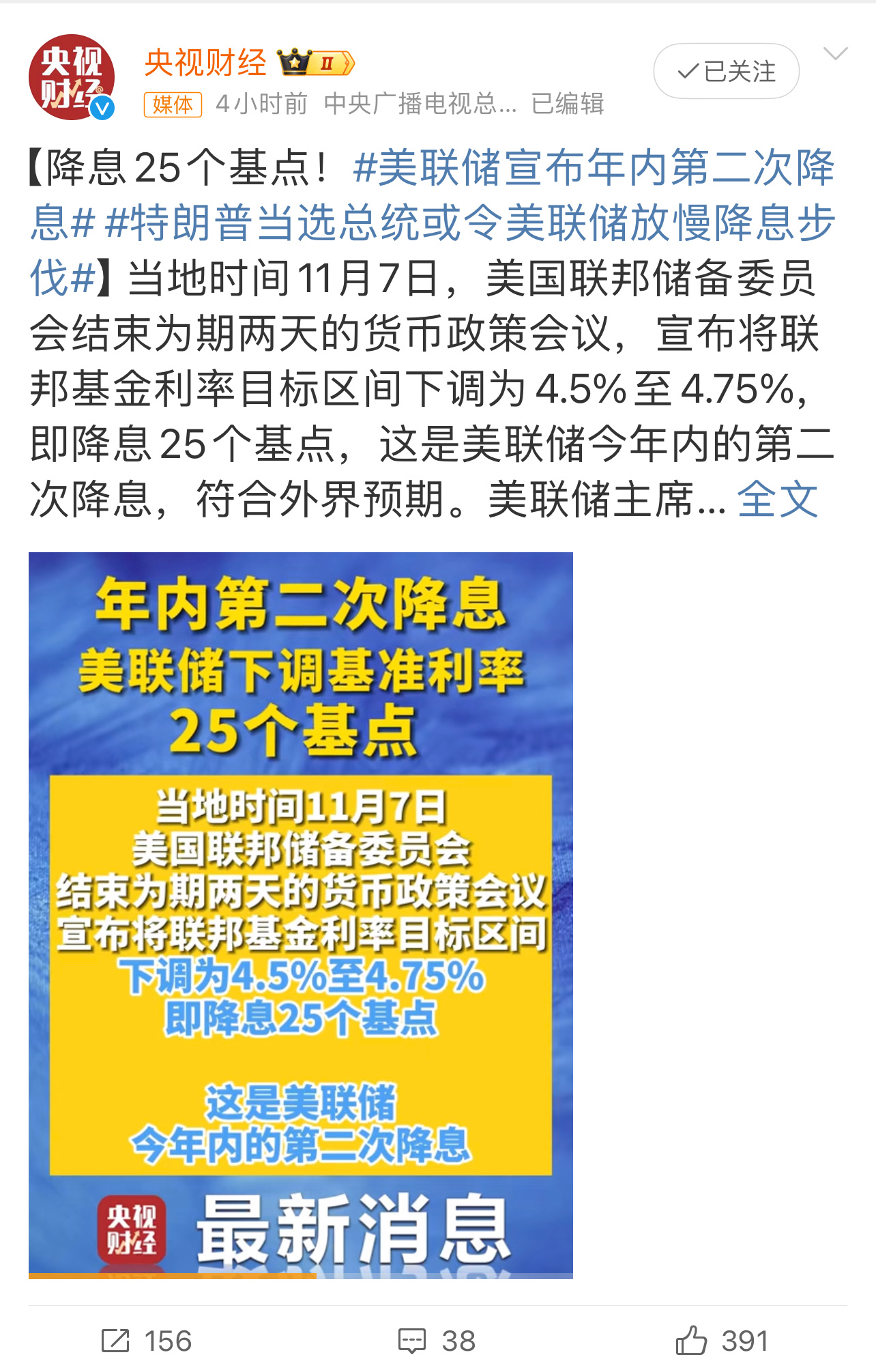 美联储遭遇大幅下滑超11%，投资者恐慌性抛售